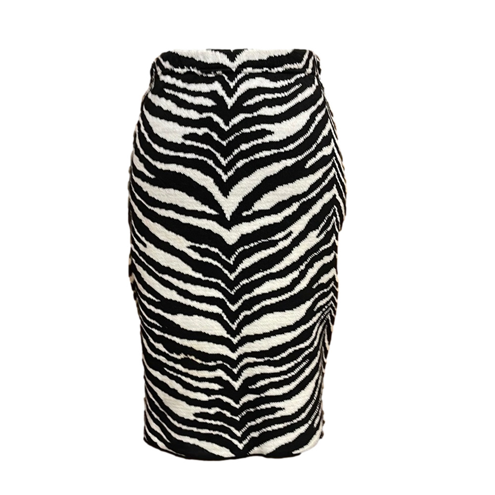 Joan Vass Black and White Pull On Knit Pencil Skirt - EUC